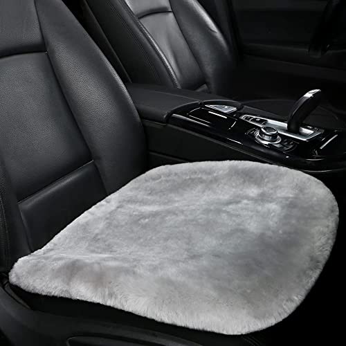 Genuine Sheepskin Car Seat Cushion Seat Covers for Cars Trucks SUV Comfort Seat Protector Pad for Car Driver Seat Car Accessories for Women Office Chair Car Decor