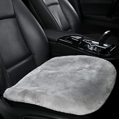Genuine Sheepskin Car Seat Cushion Seat Covers for Cars Trucks SUV Comfort Seat Protector Pad for Car Driver Seat Car Accessories for Women Office Chair Car Decor