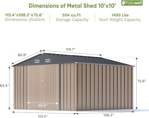 10x10 FT Outdoor Storage Shed