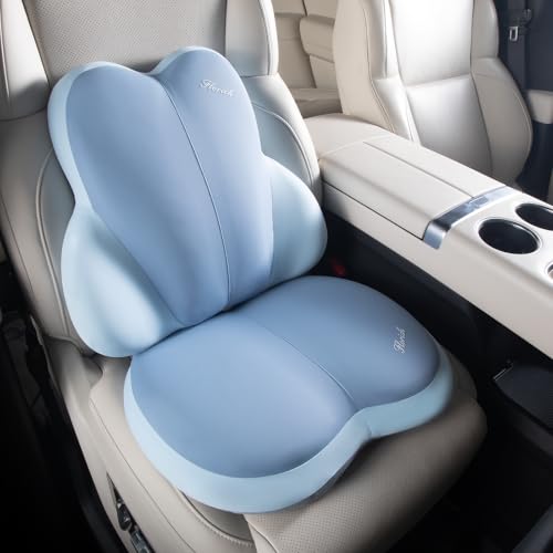 Car Seat Cushion and Back Support for Car Ultrathick Memory Foam Office Chair Cushions with Lumbar Support Pillow for Sciatica & Back & Tailbone Pain Relief