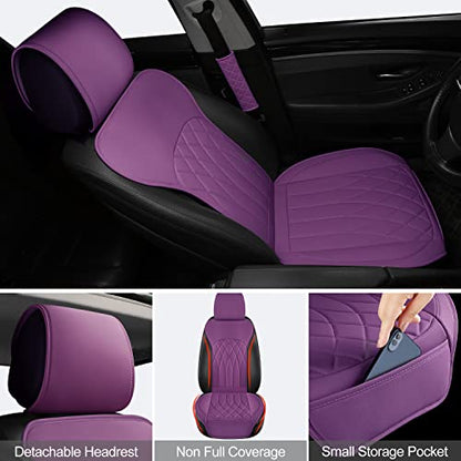 2 Pack Waterproof Front Car Seat Covers for Car Truck SUV Purple (2 Count)