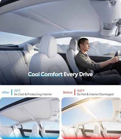 for Tesla Model 3 Accessories Sunshade roof (2 Count)