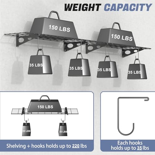 2 Pack Garage Wall Shelves