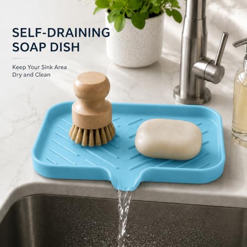 Silicone Soap Dish with Drain Spout