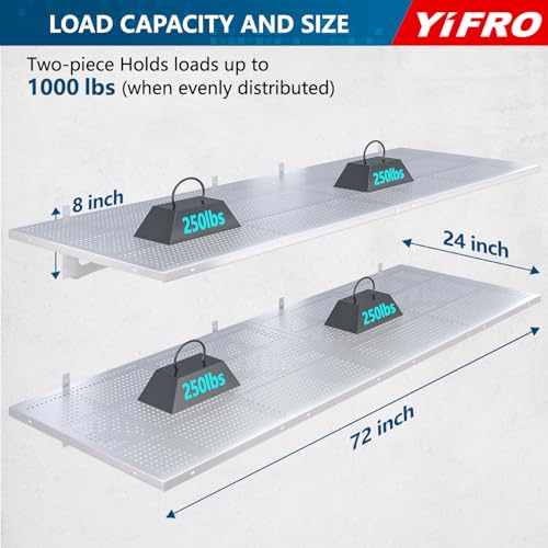 4 Pack 2x3ft Heavy Duty Garag e Wall Shelving (24 System)