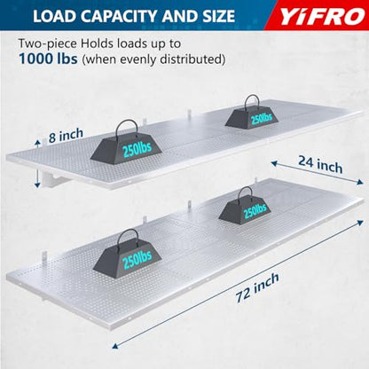 4 Pack 2x3ft Heavy Duty Garag e Wall Shelving (24 System)