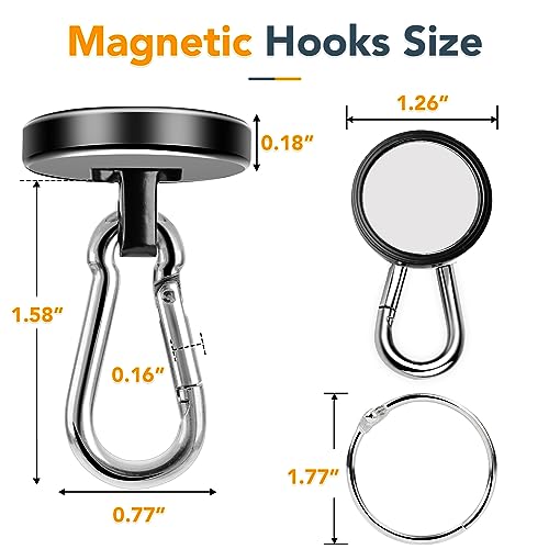 Magnetic Hooks Heavy Duty 110LBS+ Strong Neodymium Magnets