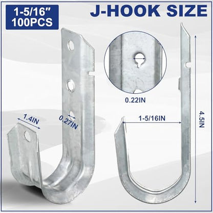 100 J Hooks for Hanging (100 Count)