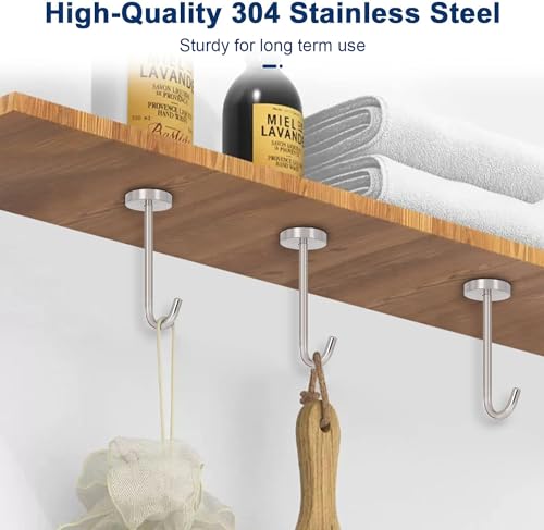 Coat Hooks Wall Mount Hooks for Hanging Hat Hurse Robe (6 Count)