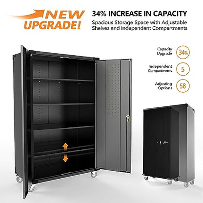 Upgraded Wide & Deep Garage Storage Cabinet