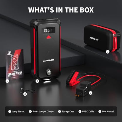 P100 5000A Car Battery Jump Starter for 10.0L Gas