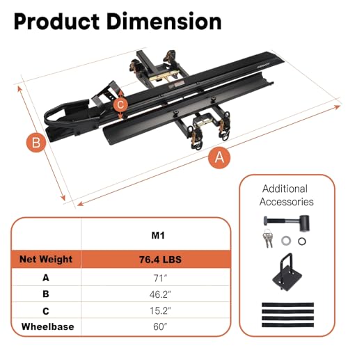 Motorack M1 Motorcycle Hitch Carrier with Ramp
