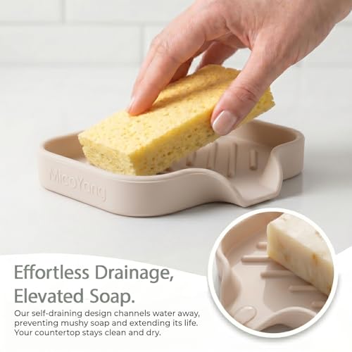 Silicone Soap Dish with Drain Spout
