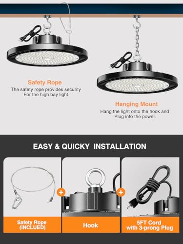 UFO LED High Bay Lights 5000K 150W 22500 LM 6 Pack (6 Count)
