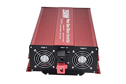 2500W Pure Sine Wave Inverter 12V to 120V AC with 2 AC outlets