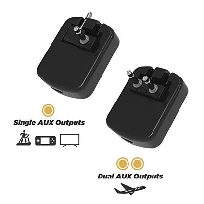 FlyTunes Airplane Bluetooth Transmitter with Dual & Single AUX for In