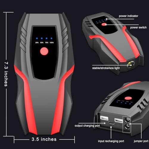 12v Auto Jump Starter Pack with Air Compressor