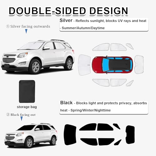 8pcs Thicken Sun Shades for Chevy Equinox 2010 (8 Count)