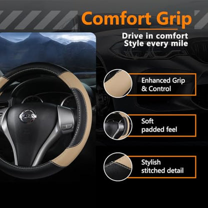 Leather Car Steering Wheel Cover