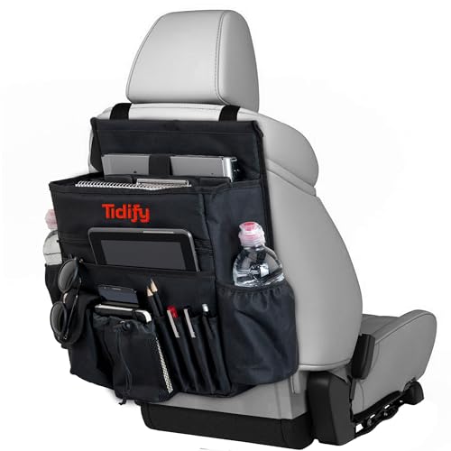 Back Seat Car Organizer with Dedicated Tablet and Laptop Storage Stabilizing Side Straps Soft Adjustable Shoulder Strap and Hardened Buckles Your Office Away from Office