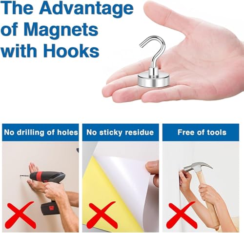 Magnetic Hooks for Cruise Cabins (25 Count)
