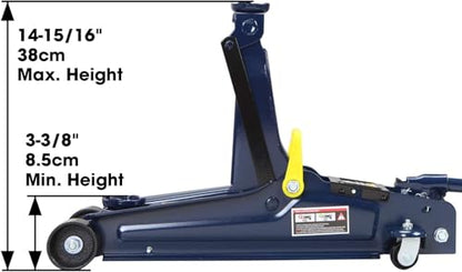 2.5 Ton (5,000 lb) Low Profile Hydraulic Trolly Jack, Blue, AT825051UR