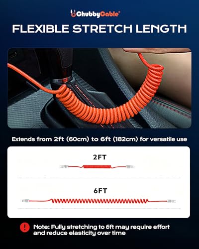 USB C to C 240W Braided Coiled Charging Cable