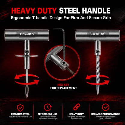 36 pcs Universal Tire Repair Kit with Plugs Heavy Duty Professional