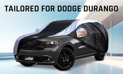 Dodge Durango Car Cover Waterproof All Weather with Silver Strip Design