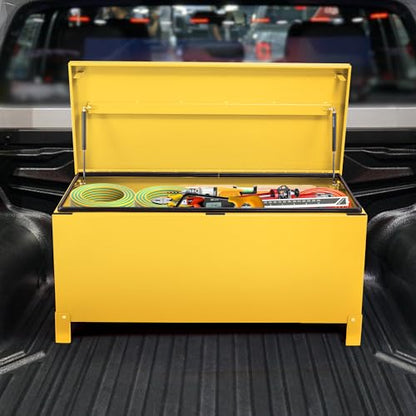 Large Tool Box Truck Bed Toolboxes Steel Heavy Duty Waterproof Free Assemble Tool Organizer Chest Cabinet Toolbox with Side Handles for Pick Up Trucks RV Trailer
