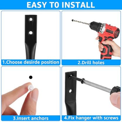 24 Pack Heavy Duty Garage Storage Utility Hooks 3.35" Kayak Wall Hangers Ladder Hooks for Garage (24 Count)