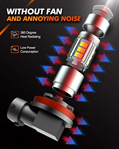 H11 H8 H16 LED Fog Light Bulbs or DRL (2 Count)