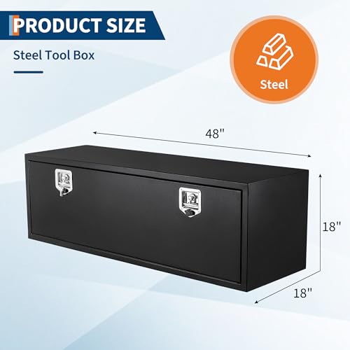 Black Steel Truck Bed Tool Box