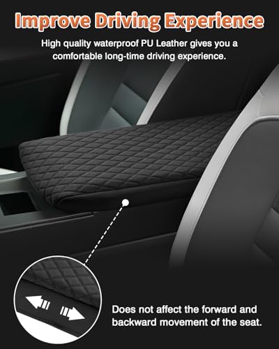 Custom for 2024 2025 2026 Honda Prologue Center Console Cover Armrest Cover for Honda Prologue Accessories Arm Rest Cushion Pad Leather Middle Console Cover Armrest Seat Box Protector Black
