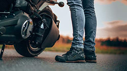 Outsider motorcycle leather saddle bag for Harley Softail