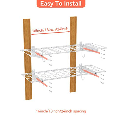 2 Pack Garage Wall Shelves