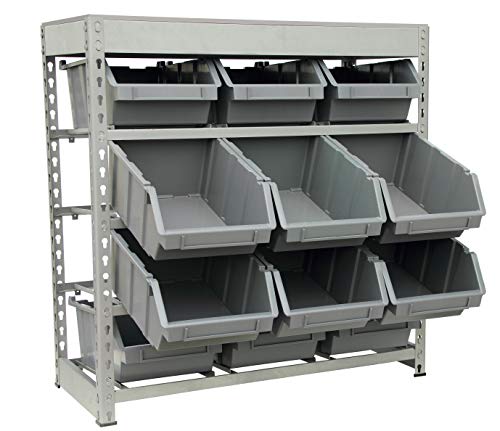 Bin Rack Boltless Steel Storage System Organizer w (12 Count)