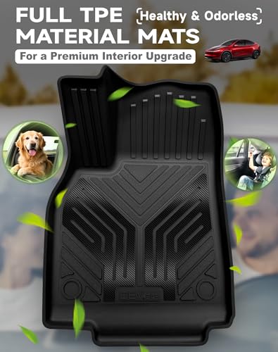 Premium Color TPE Floor Mats Custom Fit for Tesla Model Y Juniper 2025 2026