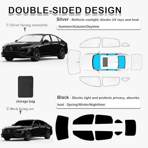 Thicken Sun Shades for Honda Accord 2023 (8 Count)