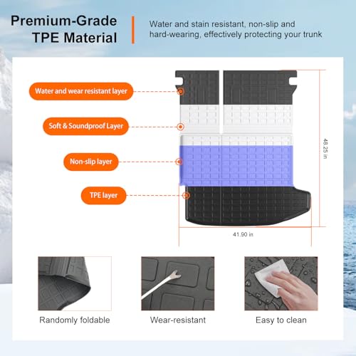 Cargo Mat with Backrest Mats Compatible with 2024