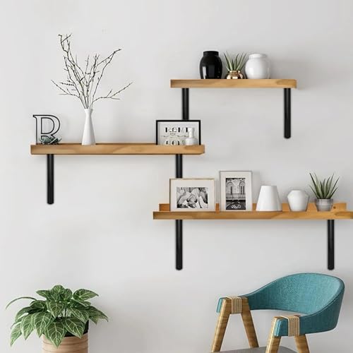 4 Pack L12 x H 8" Black Heavy Duty Shelf Brackets with Screws Metal Shelf Brackets Shelf Support Angle Brackets for Shelves L Brackets Heavy Duty Floating Shelf (4 Count)