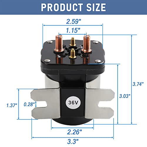 36V 4 Terminal Solenoid 20468G1 36V Solenoid Relay Switch Replacement for EZGO