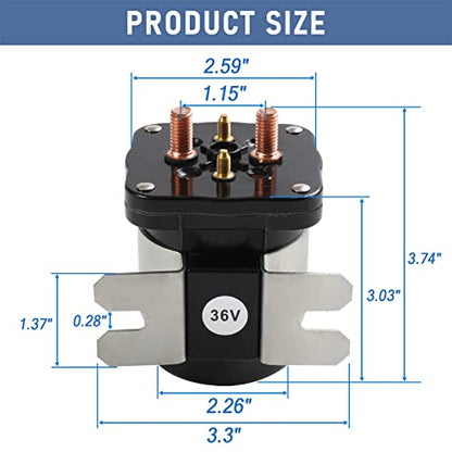 36V 4 Terminal Solenoid 20468G1 36V Solenoid Relay Switch Replacement for EZGO