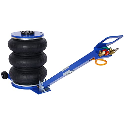 5T Triple Bag Air Jack 11000lbs Pneumatic Jack 3s Fast Lift Up 16in Airbag Jack with Adjustable Long Handle Heavy Duty Triple Air Bag Jack Lift for Cars Garage