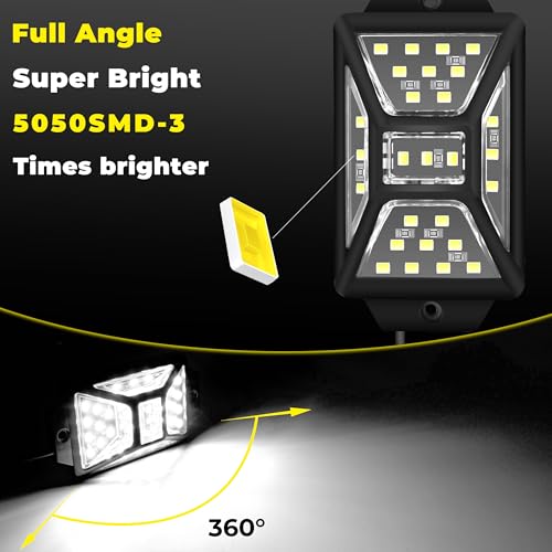 30 Pods 810 LEDs 6000K White Rock Lights with 32.8FT Extension Wire (30 Count)