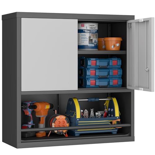 31" H Metal Garage Storage Cabinets with Doors and Shelves