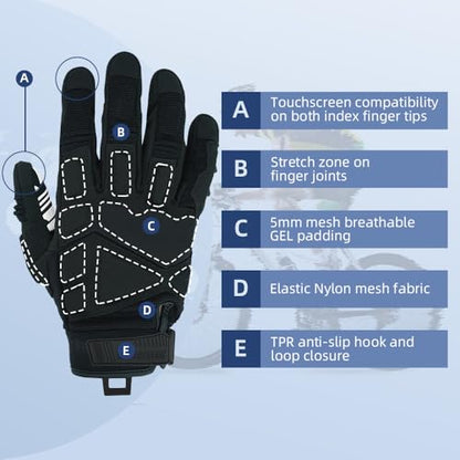 SPS 1 Unisex Touchscreen Road Racing Motorcycle MTB Sports Gloves Also fit BMX MX ATV Mountain Bike Bicycle Cycling Off