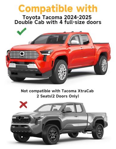 Window Visors Rain Guards for Toyota Tacoma DoubleCab 2024 (4 Count)