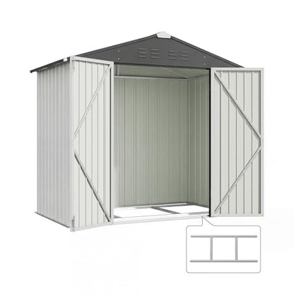 6x4 FT Outdoor Storage Shed with Floor Frame