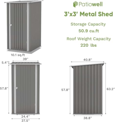 3x3 FT Storage Shed